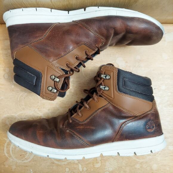 Timberland Graydon Men's US 12 Brown Leather Rain & Snow Sneaker Ankle Boots EUC - Picture 5 of 9